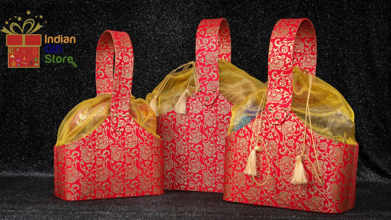 Sparkling red and gold luxe gift basket