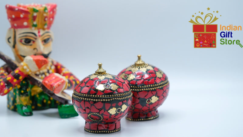 Sindoor Circular Box Duo (Black & Gold)