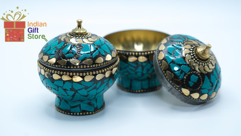 Sindoor Circular Box Duo (Black & Gold)