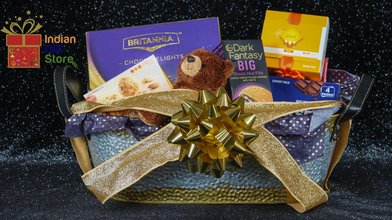 Assorted premium gift box featuring Indian delicacies