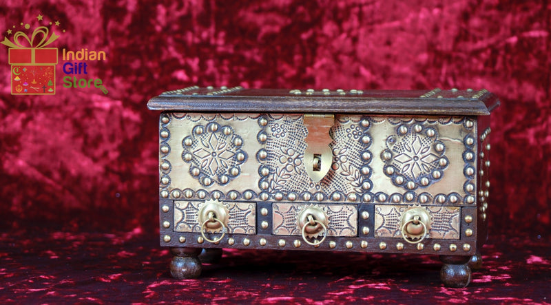 Deluxe trinket box with artisanal Indian sweets and gifts