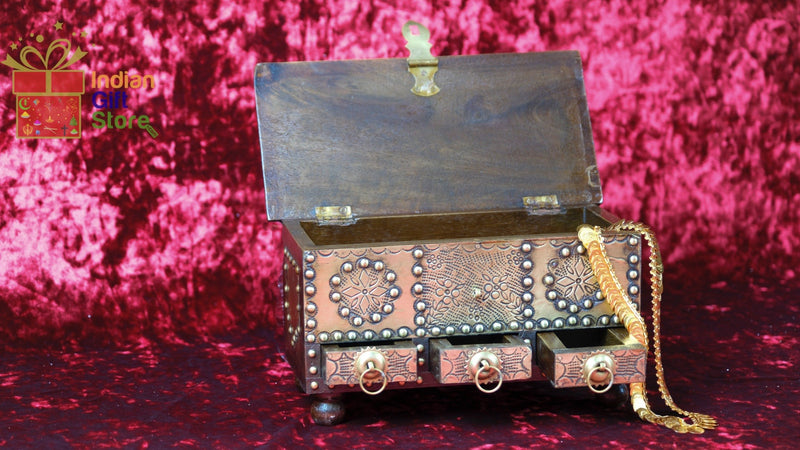 Deluxe trinket box with artisanal Indian sweets and gifts