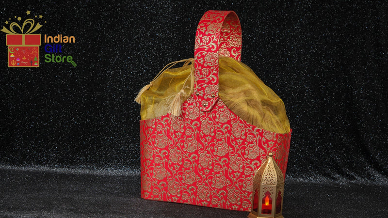 Sparkling red and gold luxe gift basket