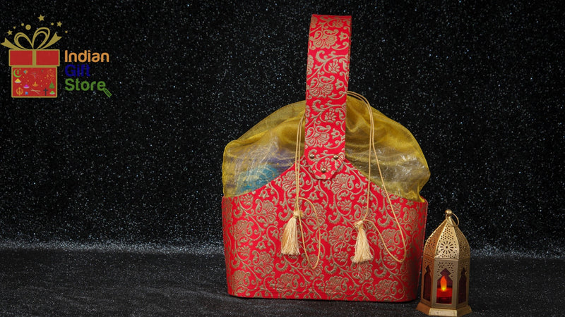 Sparkling red and gold luxe gift basket