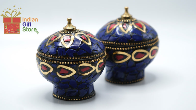 Sindoor Circular Box Duo (Black & Gold)