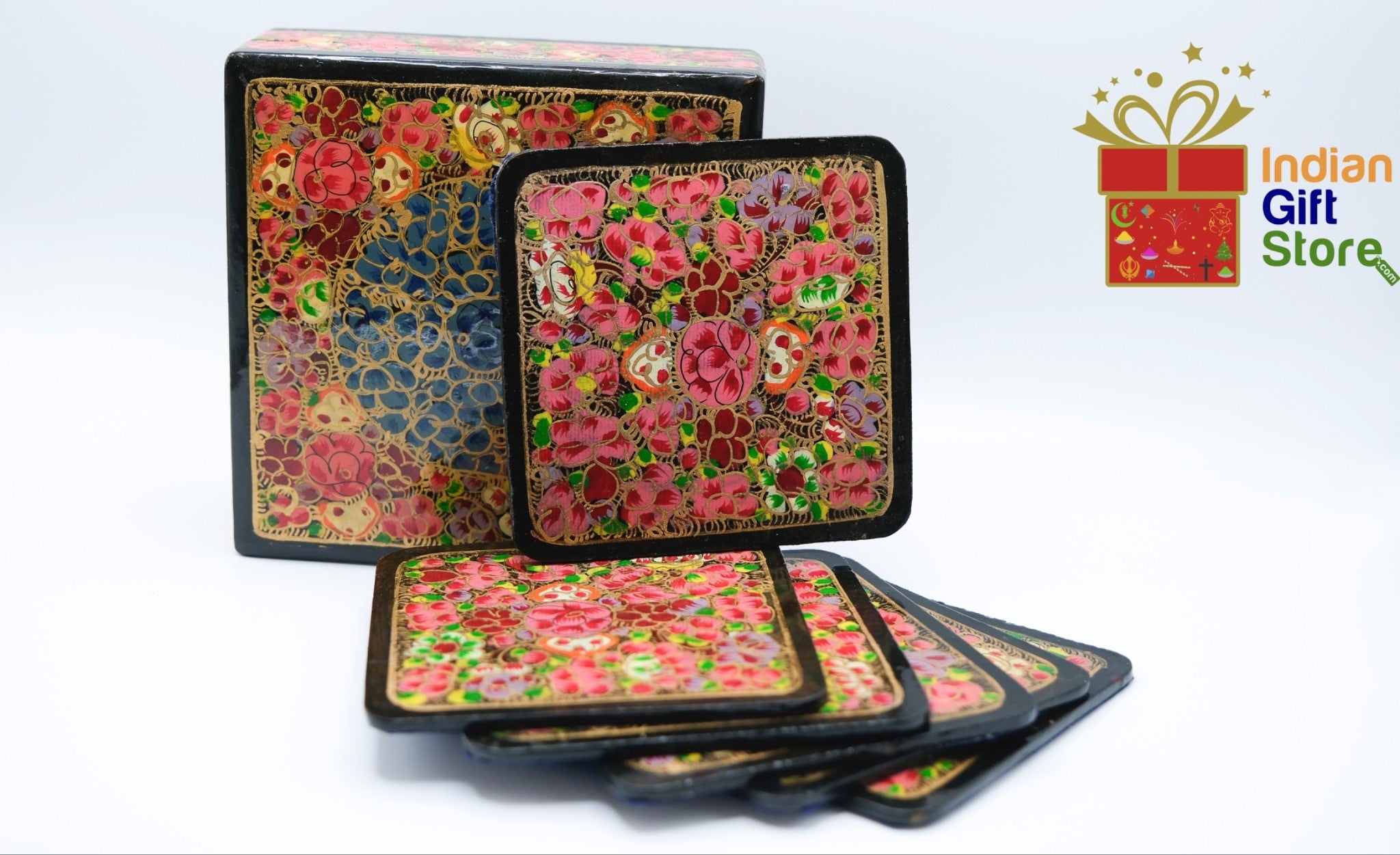 Artisan Indian folk coaster set