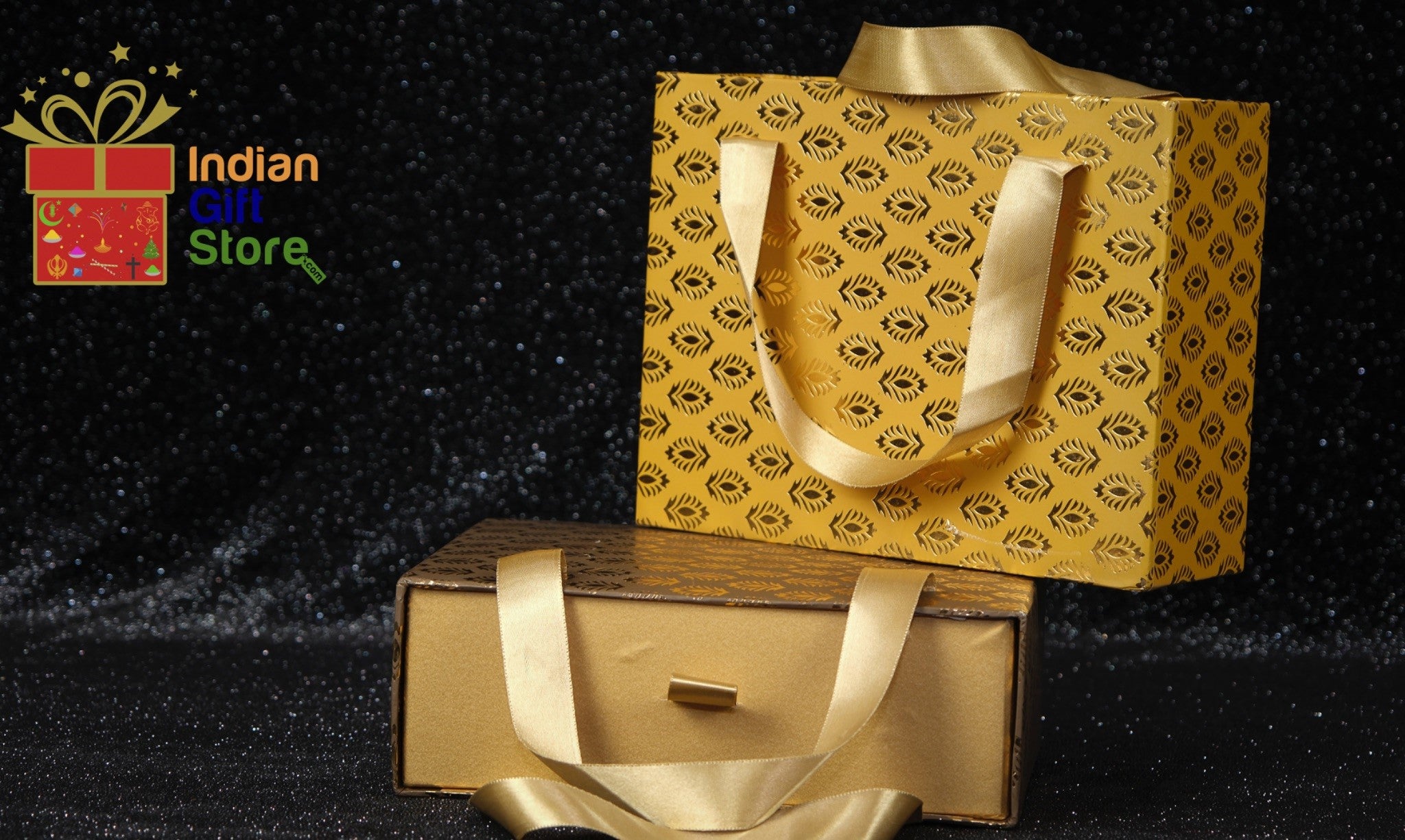 Refined gold pull-out keepsake boxes with dry fruits