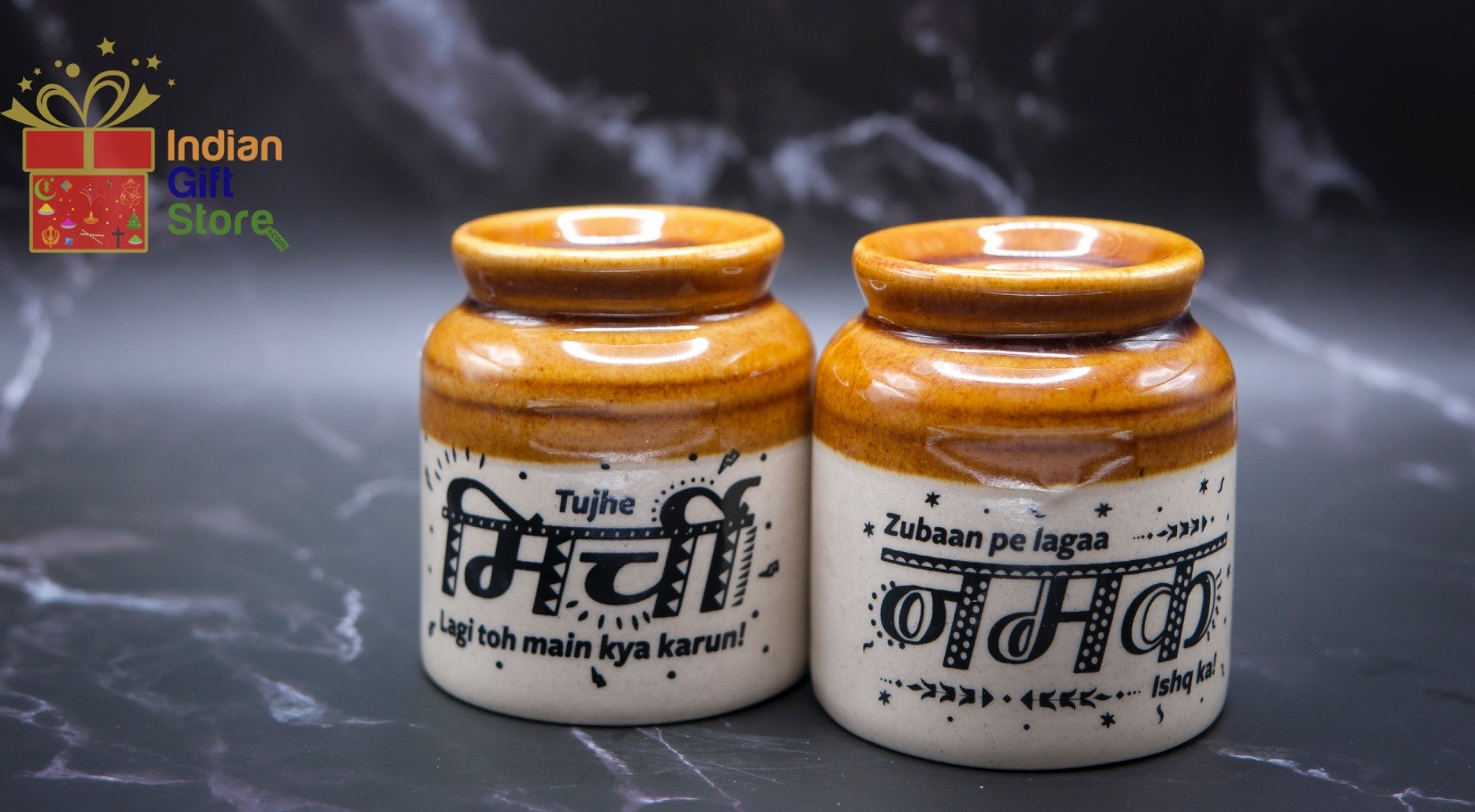 Festive “Mirchi” and “Namak” artisan jars (set of 2)